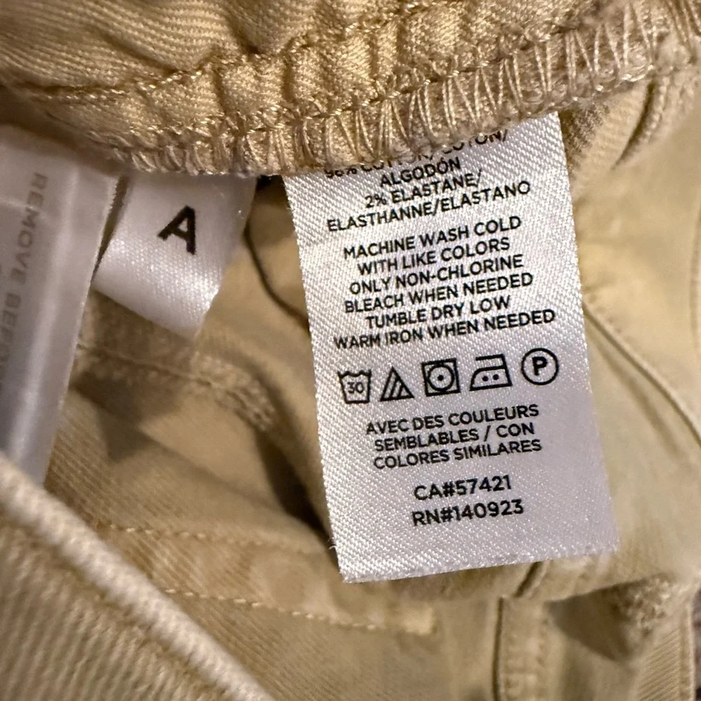 LOFT Tan mid rise , flare, frayed hem jeans 2 - Picture 9 of 10